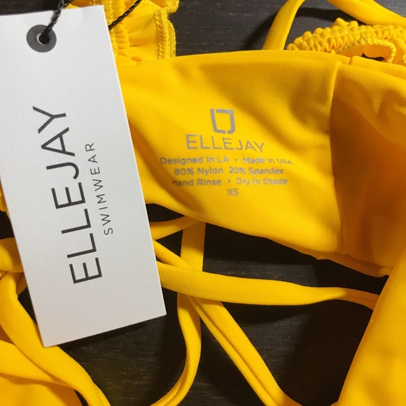 NWT ELLEJAY Lani Lemon Bikini Swim Top XS - Picture 6 of 7